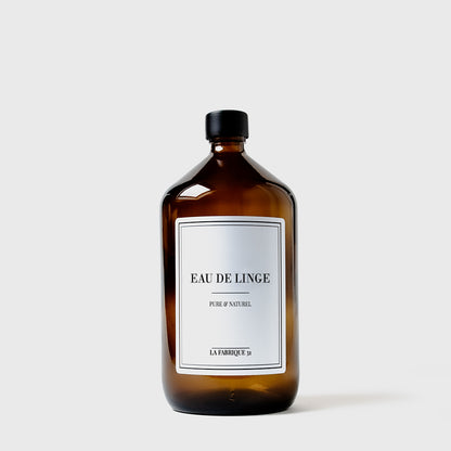 bouteille ambre apothicaire eau de linge bouchon noir 1000 ml