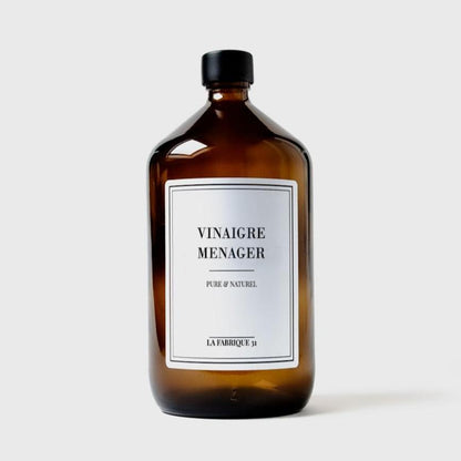 bouteille vinaigre ménager en verre ambré bouchon noir 1l