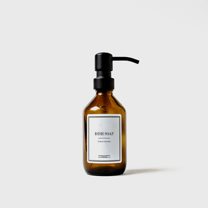dish soap amber bottle 250 ml pump black