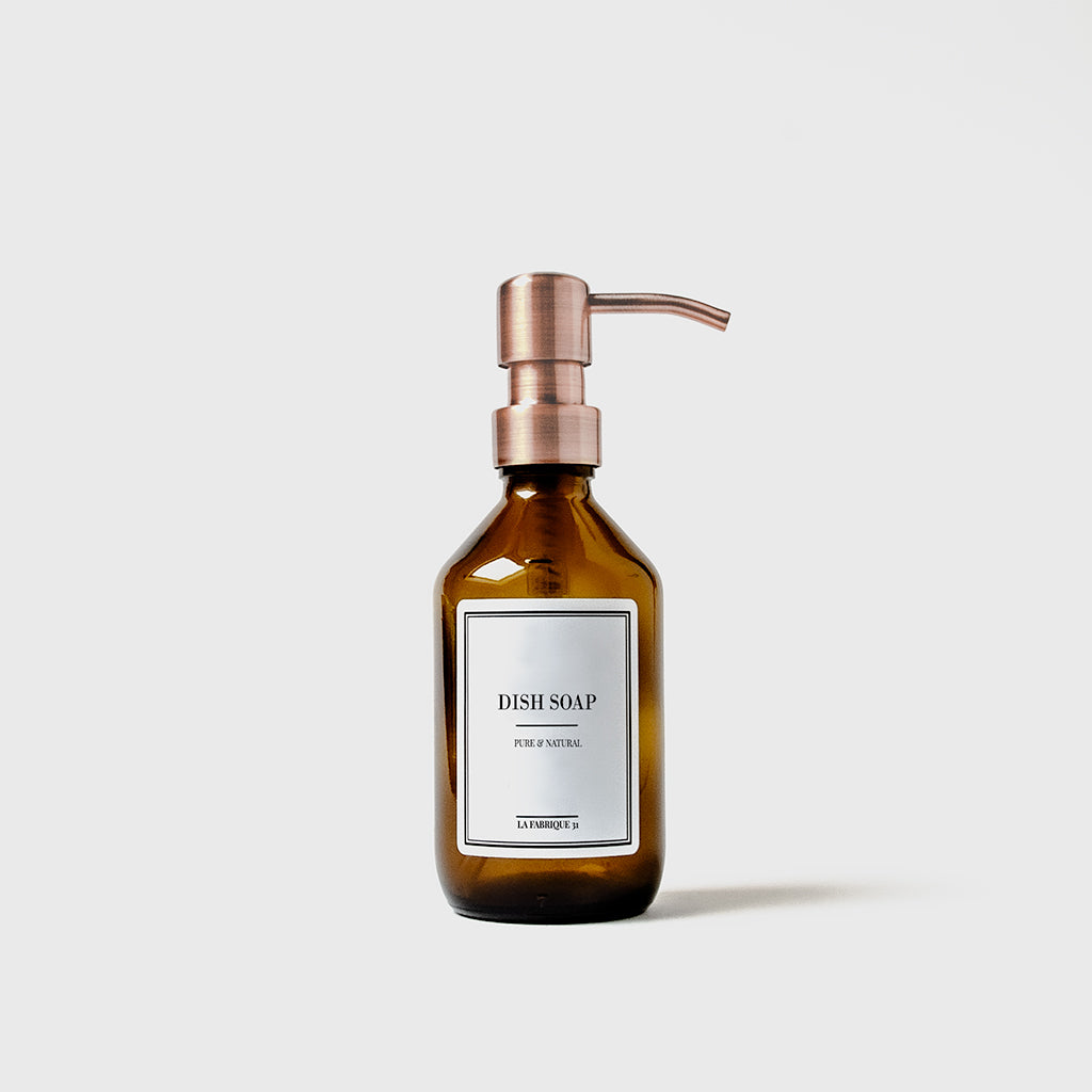 dish soap amber bottle 250 ml pump copper
