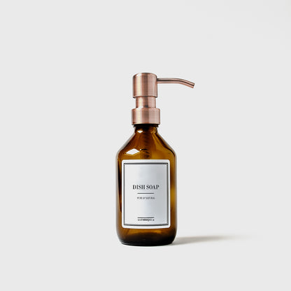 dish soap amber bottle 250 ml pump copper