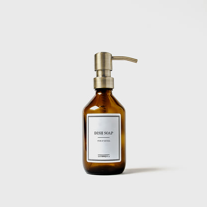 dish soap amber bottle 250 ml pump gold