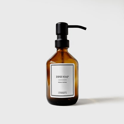 dish soap amber bottle 300 ml pump black