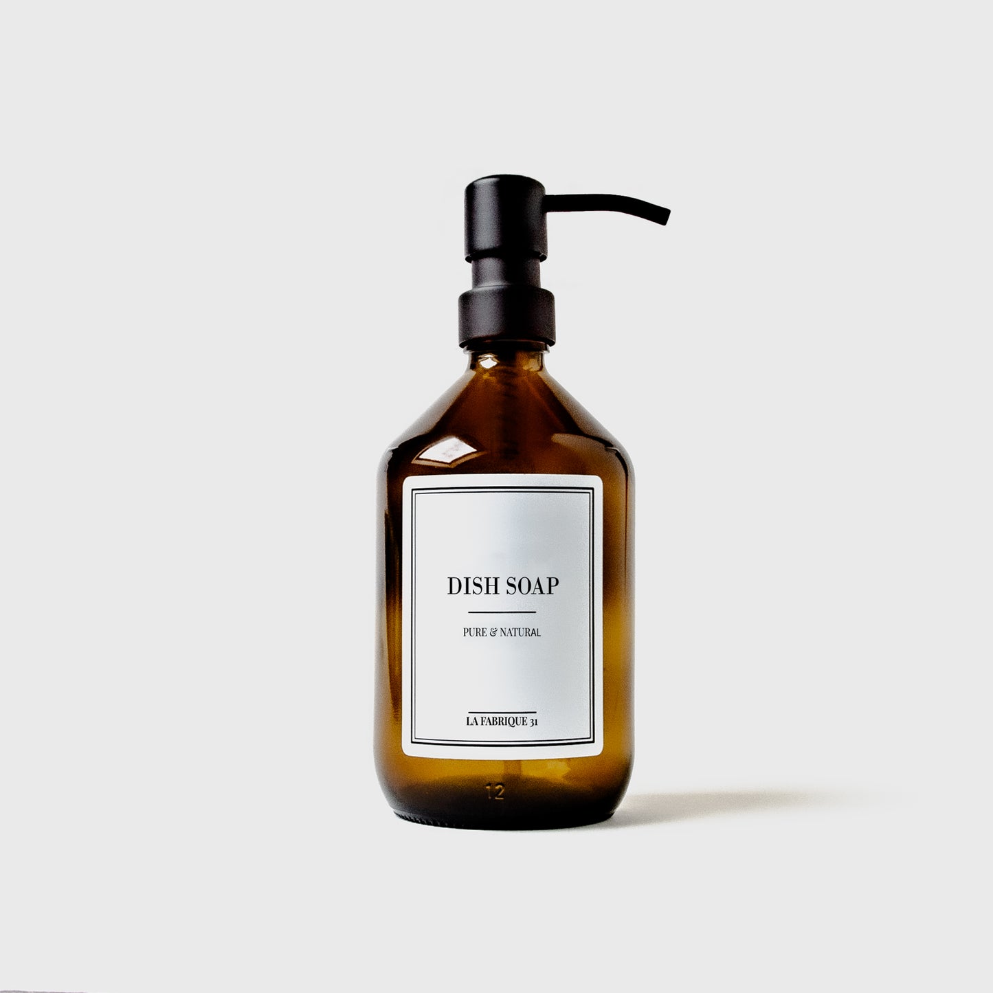 dish soap amber bottle 500 ml pump black