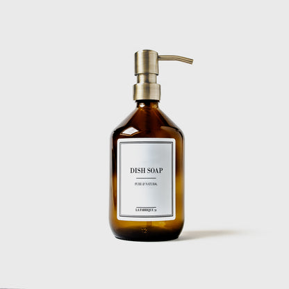 dish soap amber bottle 500 ml pump gold