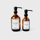 flacon ambré distributeur de savon à pompe en acier inoxydable noir 250 ml et 500 ml
